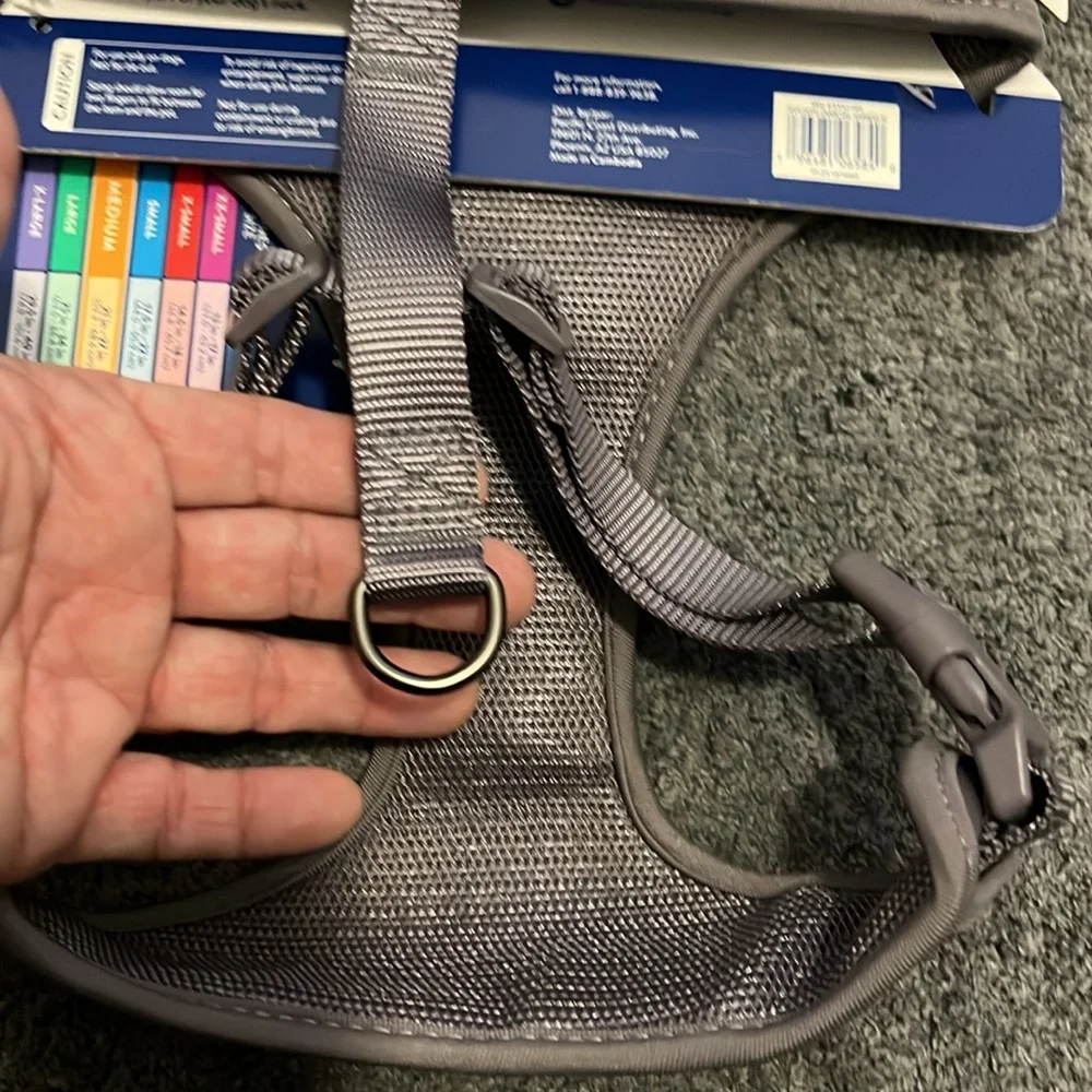 Dog Harness Top Paw Reversible Comfort in Gray stripes NWT